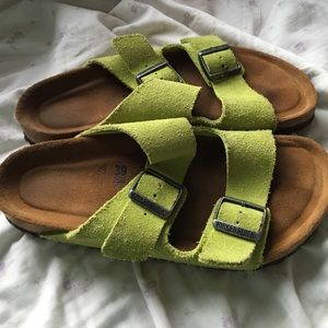 Birkenstock Arizona Suede-Lime 39 (Fits 8.5-9 US)